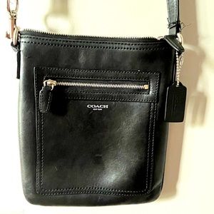 Leather coach cross body bag